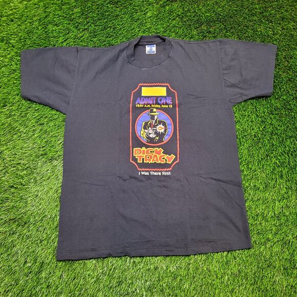 VTG Dated 1990 Dick Tracy Movie Premiere Tee Single Stitch USA Made XL - Picture 1 of 6